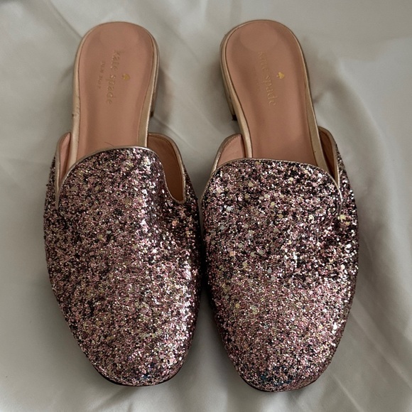 kate spade Shoes - Kate Spade pink  Glitter Mules size 7 1/2